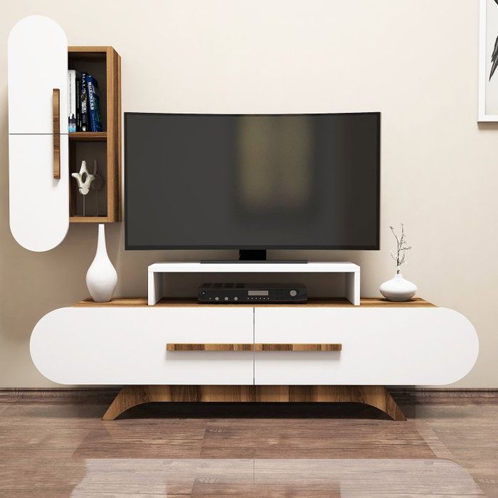 Hanah Home Mueble para TV Rose S - Walnut, White Hanah Home Mueble para TV Rose S - Walnut, White